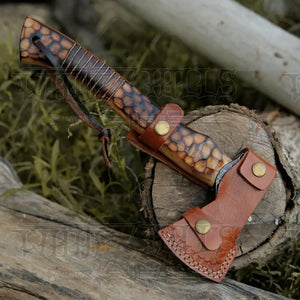 Small Forged Carbon Steel Axe with Burn Ash Wood Shaft - Viking Axe X-101