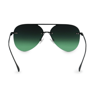 Smaller Megan 2 - Dark Green Metal Aviator Sunglasses - TRAPSKI