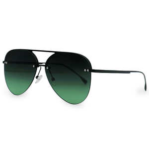 Smaller Megan 2 - Dark Green Metal Aviator Sunglasses - TRAPSKI
