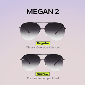 Smaller Megan 2 - Faded Black Metal Aviator Sunglasses - TRAPSKI