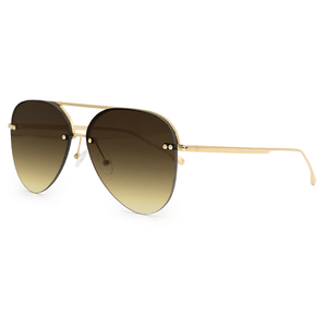 Smaller Megan 2 - Olive Metal Aviator Sunglasses with Gold Frame - TRAPSKI
