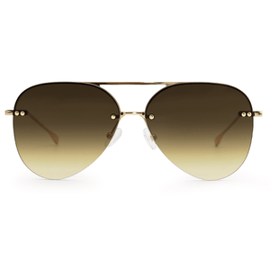 Smaller Megan 2 - Olive Metal Aviator Sunglasses with Gold Frame - TRAPSKI