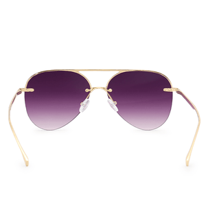 Smaller Megan 2 - Purple Metal Aviator Sunglasses with Gold Frame - TRAPSKI