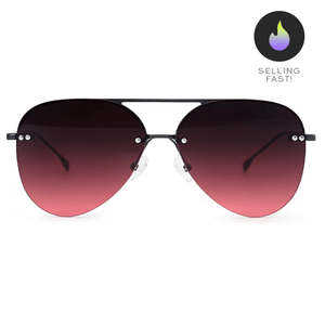 Smaller Megan 2 - Ruby Metal Aviator Sunglasses - TRAPSKI