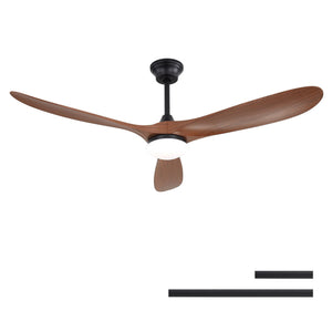 Smart Ceiling Fan with Lights and Quiet DC Motor - Light Brown, Black, or Dark Brown