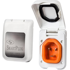 SmartPlug 30 AMP Male Non-Metallic Inlet Cover - White - TRAPSKI