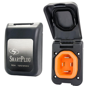 SmartPlug 50 AMP Male Non-Metallic Inlet Cover - Black - TRAPSKI