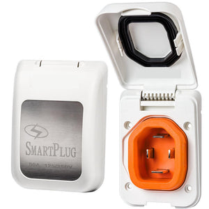SmartPlug 50 AMP Male Non-Metallic Inlet Cover - White - TRAPSKI