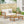 Outdoor Acacia Wood and Iron Loveseat and Coffee Table Set with Cushions, Teak
