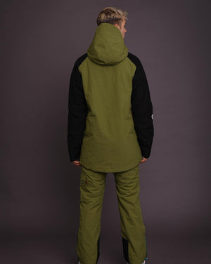 Snow Park Overhead Jacket - White & Khaki - TRAPSKI