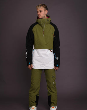 Snow Park Overhead Jacket - White & Khaki - TRAPSKI