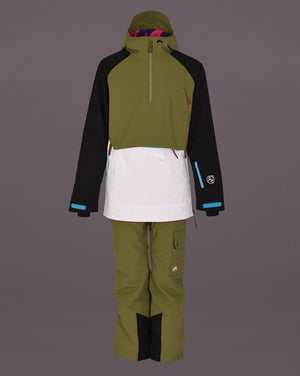 Snow Park Overhead Jacket - White & Khaki - TRAPSKI