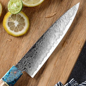 Solace VG10 Damascus Petty Knife with Exotic Olive Wood Handle