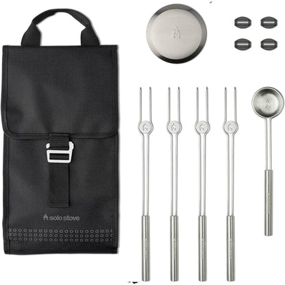 Solo Stove Mesa/Mesa XL Accessory Pack | Incl. 4 Stainless Steel Mini Sticks + Stick Rests, Pellet Scoop, Mesa Lid, Carry Case, Accessories for Outdoor Fire Pit
