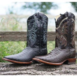Brown Caiman Belly Print Men's Cowboy Boots H4001