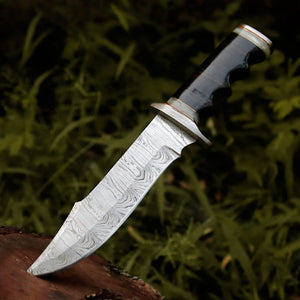 Soul Sniper Bowie Knife with Mother of Pearl & Stacked Leather Handle