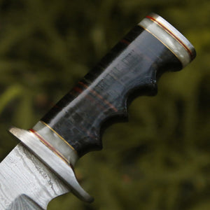 Soul Sniper Bowie Knife with Mother of Pearl & Stacked Leather Handle