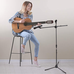 Pyle Pro Adjustable Universal Microphone Tripod Stands with Carry Bag, Set of 2