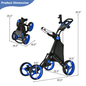 Golf Push Pull Cart with Foot Brake