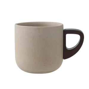 Handcrafted Ceramic Espresso Cup with Wooden Handle