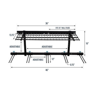 Solitude Ski Wire Shelf | Adjustable Wall Storage System | Holds 10 Pairs of Skis