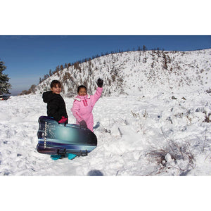 Slippery Racer Downhill Falcon Kids Foam Toboggan Snow Sled, Midnight (3 Pack)