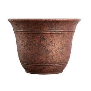 Listo SRA13001P05 13-Inch Round Plastic Sierra Planter, Rustic Redstone (6 Pack)