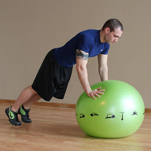 Prism Fitness 55cm Smart Self-Guided Stability Exercise Medicine Ball, Yellow - TRAPSKI