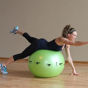 Prism Fitness 55cm Smart Self-Guided Stability Exercise Medicine Ball, Yellow - TRAPSKI