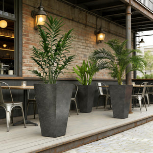 Stackable Taper Planters Set of 3 with Marble Finish