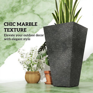 Stackable Taper Planters Set of 3 with Marble Finish