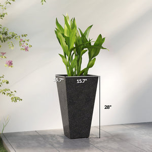 Stackable Taper Planters Set of 3 with Marble Finish