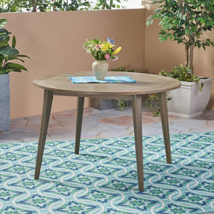 Stamford Outdoor Dining Table with Water-Resistant Acacia Wood - Dark Gray or Light Brown