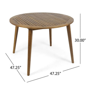 Stamford Outdoor Dining Table with Water-Resistant Acacia Wood - Dark Gray or Light Brown