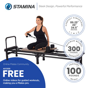 Stamina AeroPilates Reformer Whole Body Resistance Pilates Workout Board Machine