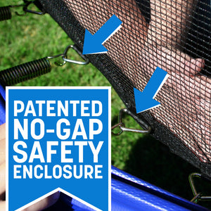 Skywalker Trampolines 12 Foot Round Outdoor Trampoline with Enclosure, Blue