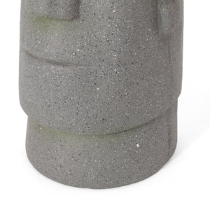Stone Gray Flower Planter with Textured Cast Stone Finish - Tall