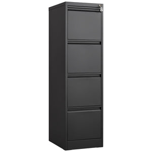 Durable Metal 3 Drawer File Cabinet with Lock – Black or White