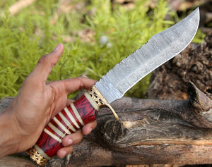 Stream Bowie Knife with Pakkawood & Bone Handle