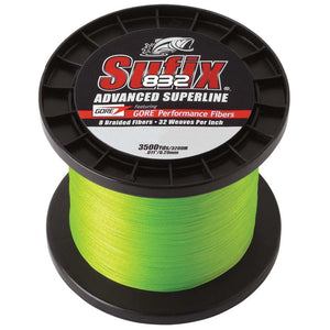 Sufix 832 Advanced Superline Braid - 10lb - Neon Green - 3500 yds - TRAPSKI