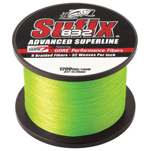 Sufix 832 Advanced Superline Braid - 20lb - Neon Lime - 1200 yds - TRAPSKI