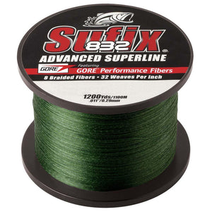 Sufix 832 Advanced Superline Braid - 30lb - Low-Vis Green - 1200 yds - TRAPSKI