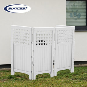 Suncast Outdoor Garden Yard 4 Panel Screen Enclosure Gated Fence, White (4 Pack)