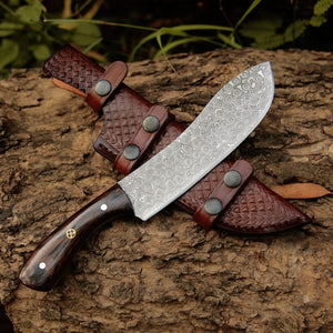 Super Cut Damascus Chef's Knife with Exotic Wenge Wood Handle