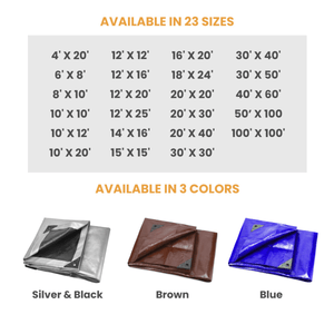 Super Heavy Duty Poly Tarp Cover Thick 16 Mil, 8 oz - TRAPSKI