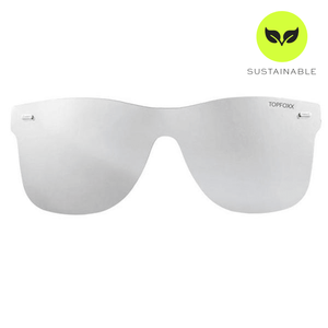 Sustainable Future Wife - Silver Square Wayfarer Sunglasses - TRAPSKI