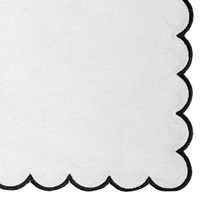 Napkins Black and White - Closewave Scalloped Edge