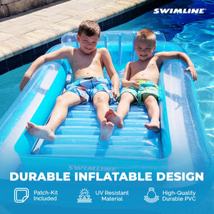 Swimline Original Suntan Tub Relaxing Outdoor Cushioned Water Lounge Float, Blue