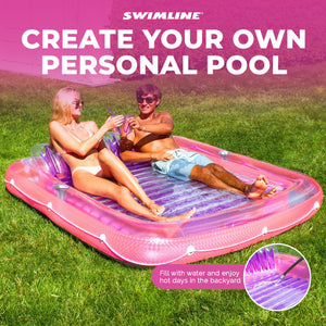Swimline Original XL Suntan Tub Relaxing Outdoor Water Lounge Float, Pink/Purple