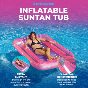 Swimline 71" Swimming Pool Inflatable Suntan Lounge Water Raft Float (4 Pack)